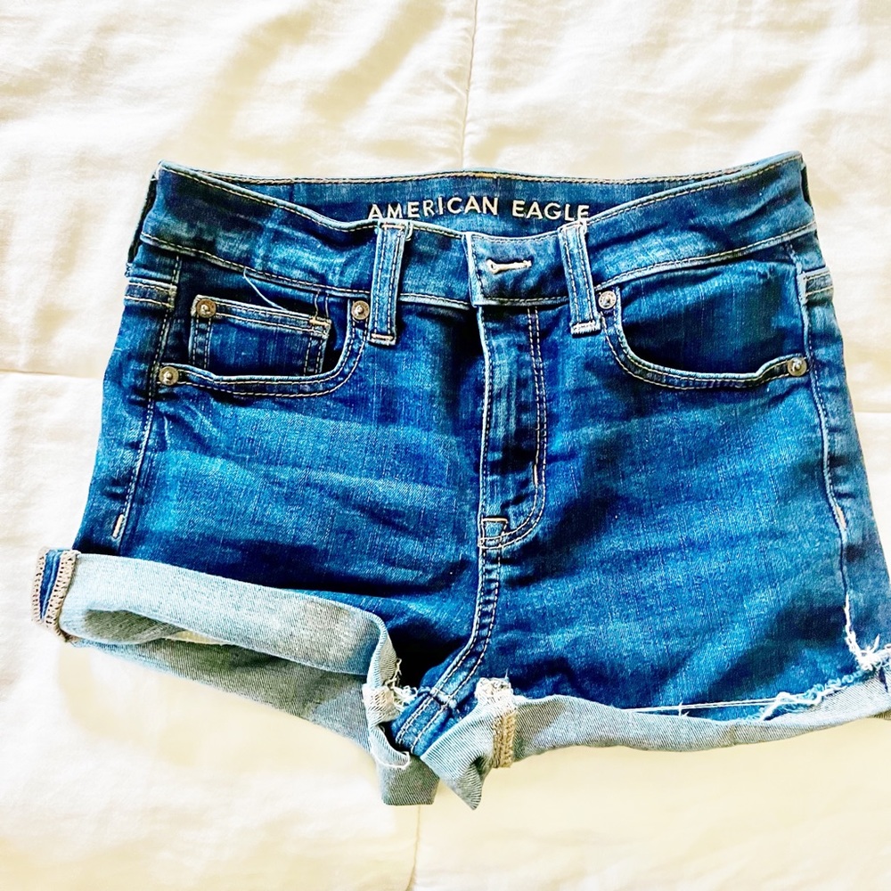 American Eagle Jean high waisted short shorts size 0